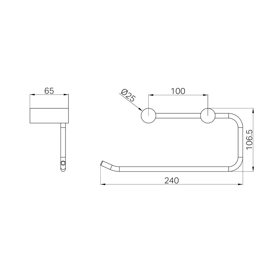 Nero New Mecca Hand Towel Rail Matte Black - Image 2