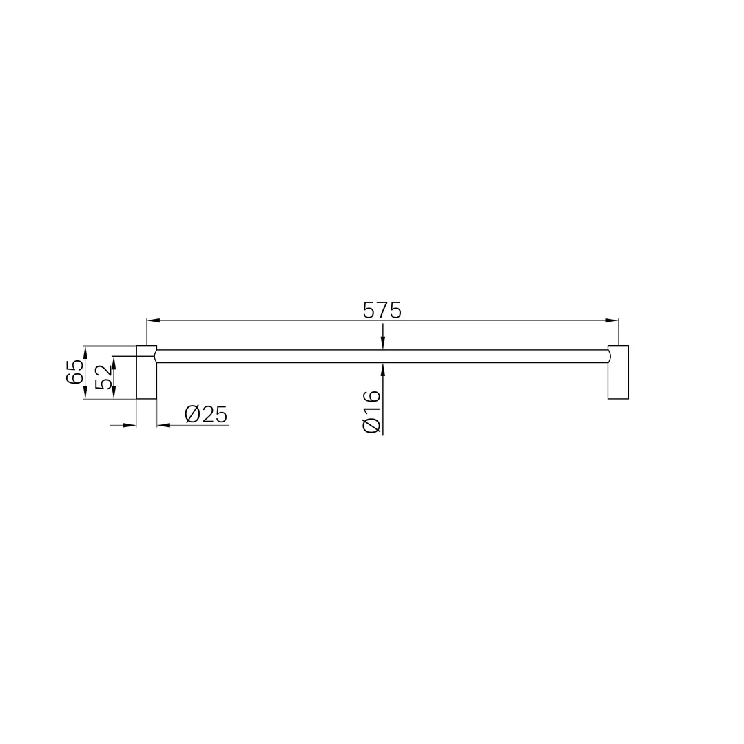 Nero New Mecca Single Towel Rail 600Mm Brushed Nickel - Image 2