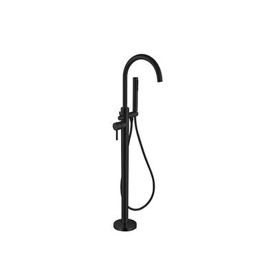 Nero Nova Round Floormount Mixer With Handshower - Matt Black - Image 8