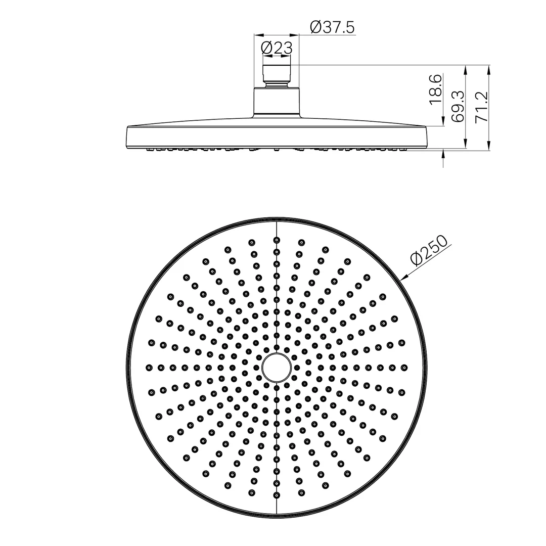 Nero Opal 250Mm Shower Head Gun Metal - Image 2