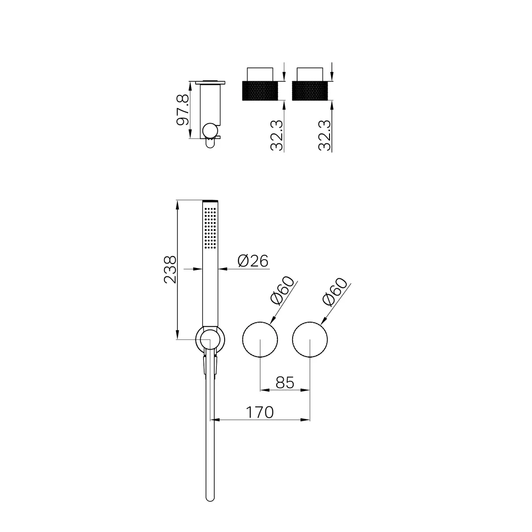 Nero Opal Progressive Shower System Separate Plate Trim Kits Only Brushed Bronze - Image 2