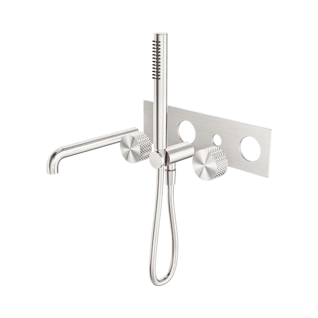 Nero Opal Progressive Shower System With Spout 230Mm Trim Kits Only Brushed Nickel