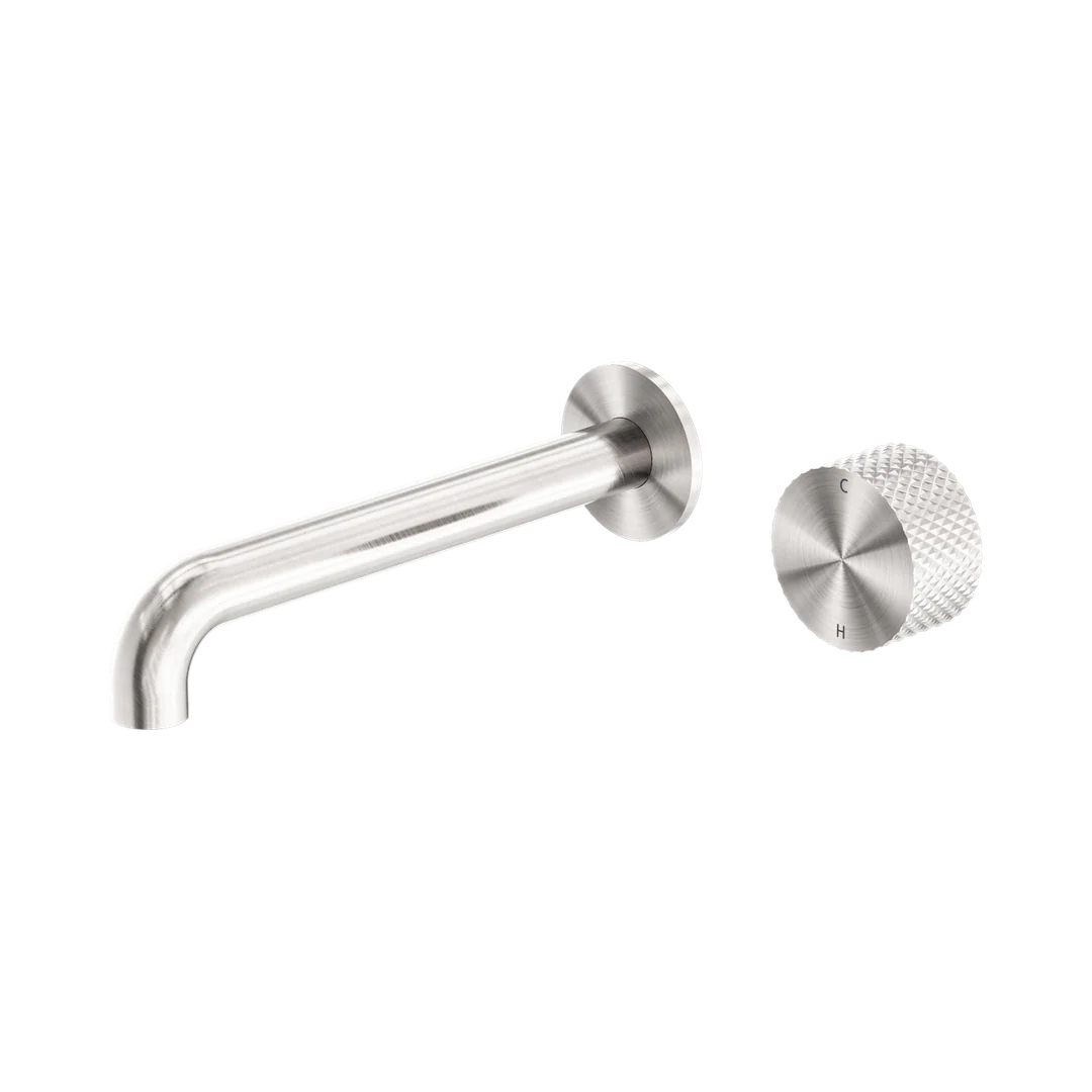 Nero Opal Progressive Wall Basin/Bath Set 120Mm Brushed Nickel