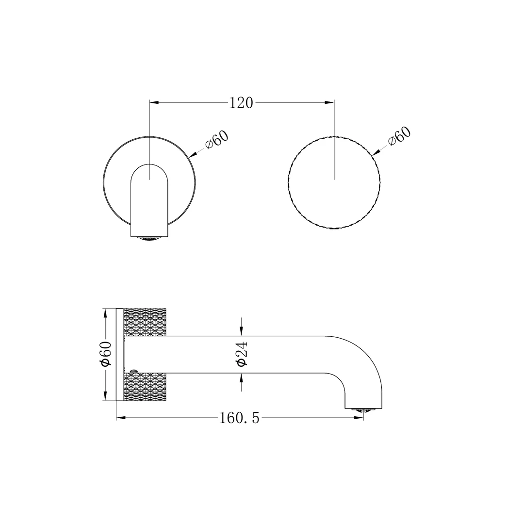 Nero Opal Progressive Wall Basin/Bath Set 160Mm Graphite - Image 2