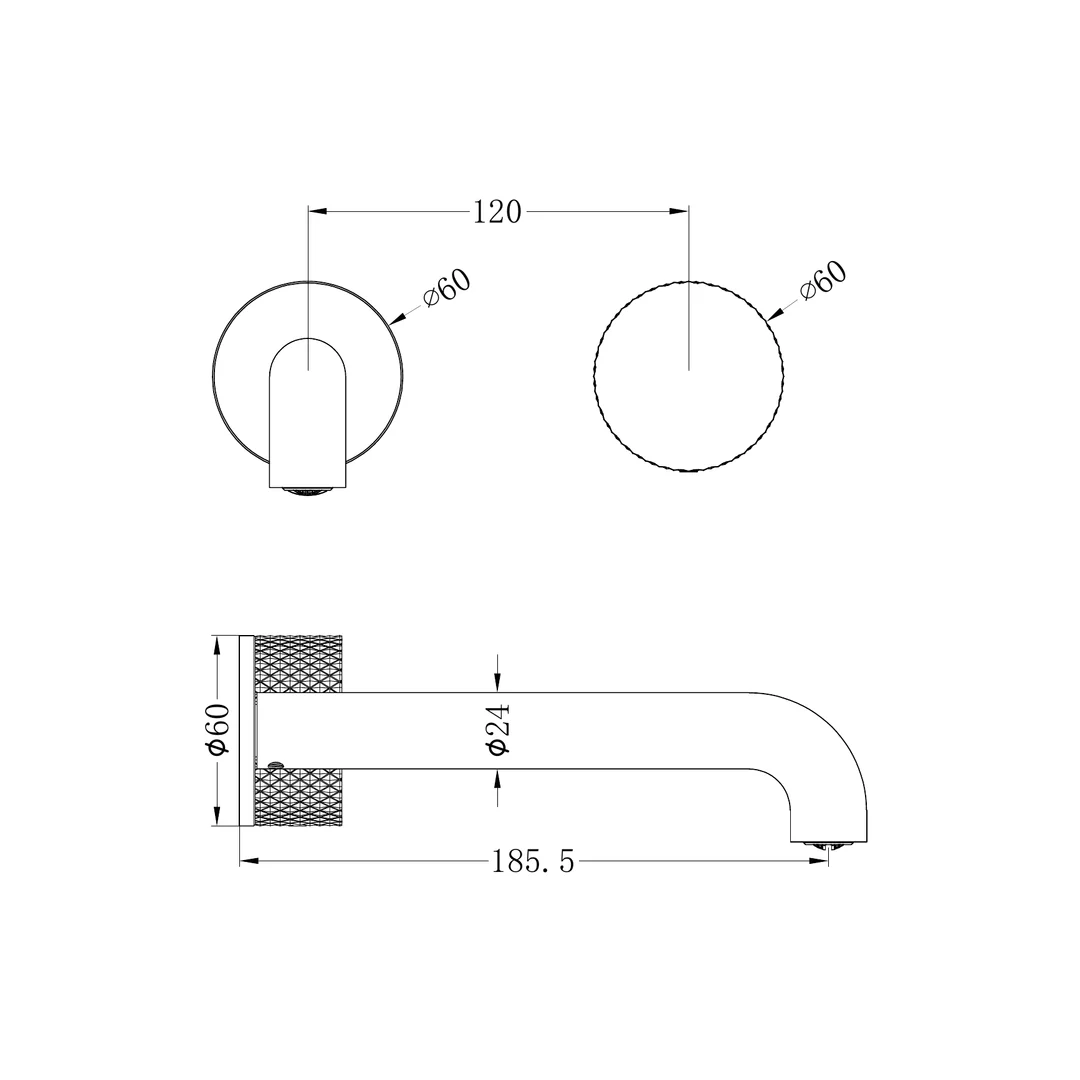 Nero Opal Progressive Wall Basin/Bath Set 185Mm Brushed Nickel - Image 2