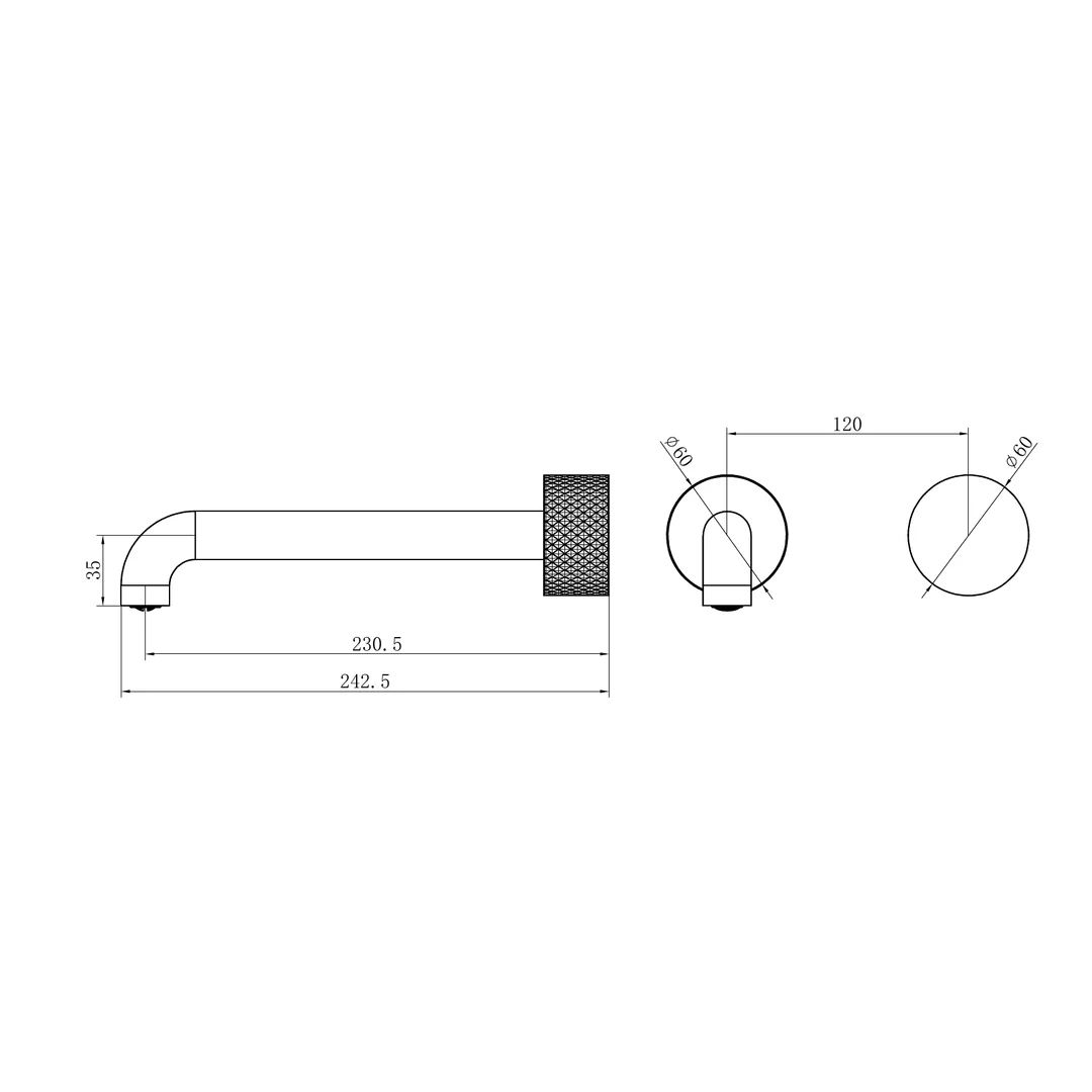 Nero Opal Progressive Wall Basin/Bath Set 230Mm Trim Kits Only Brushed Nickel - Image 2