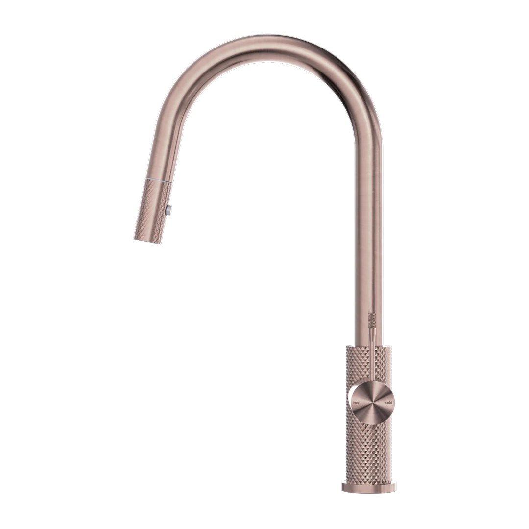 Nero Opal Pull Out Sink Mixer With Vegie Spray - Brushed Bronze - Image 4