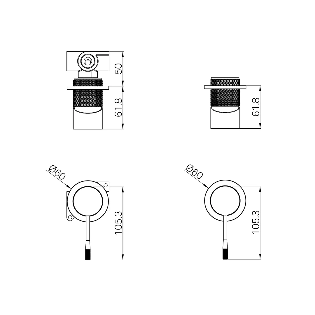 Nero Opal Shower Mixer 60Mm Plate Brushed Gold - Image 2