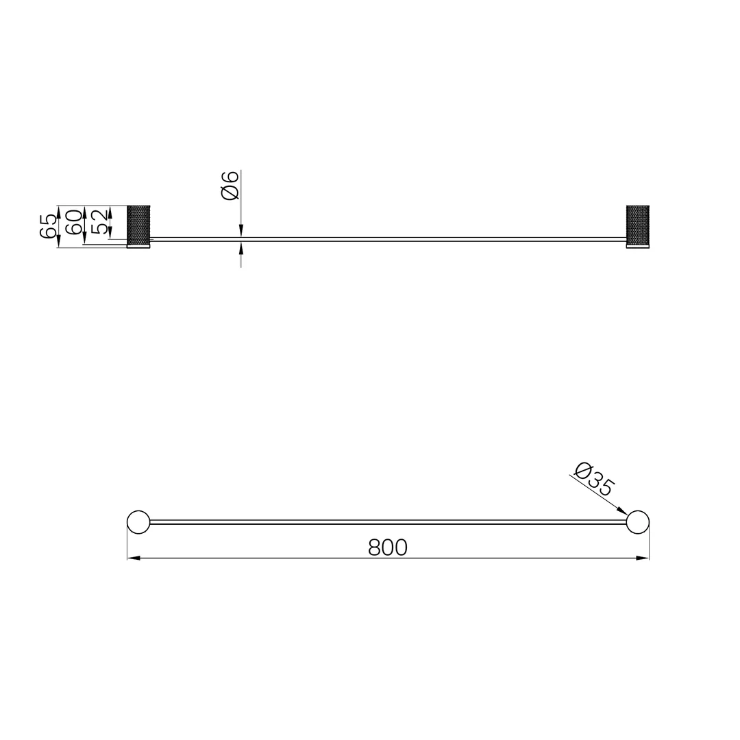 Nero Opal Single Towel Rail 800Mm Brushed Gold - Image 2