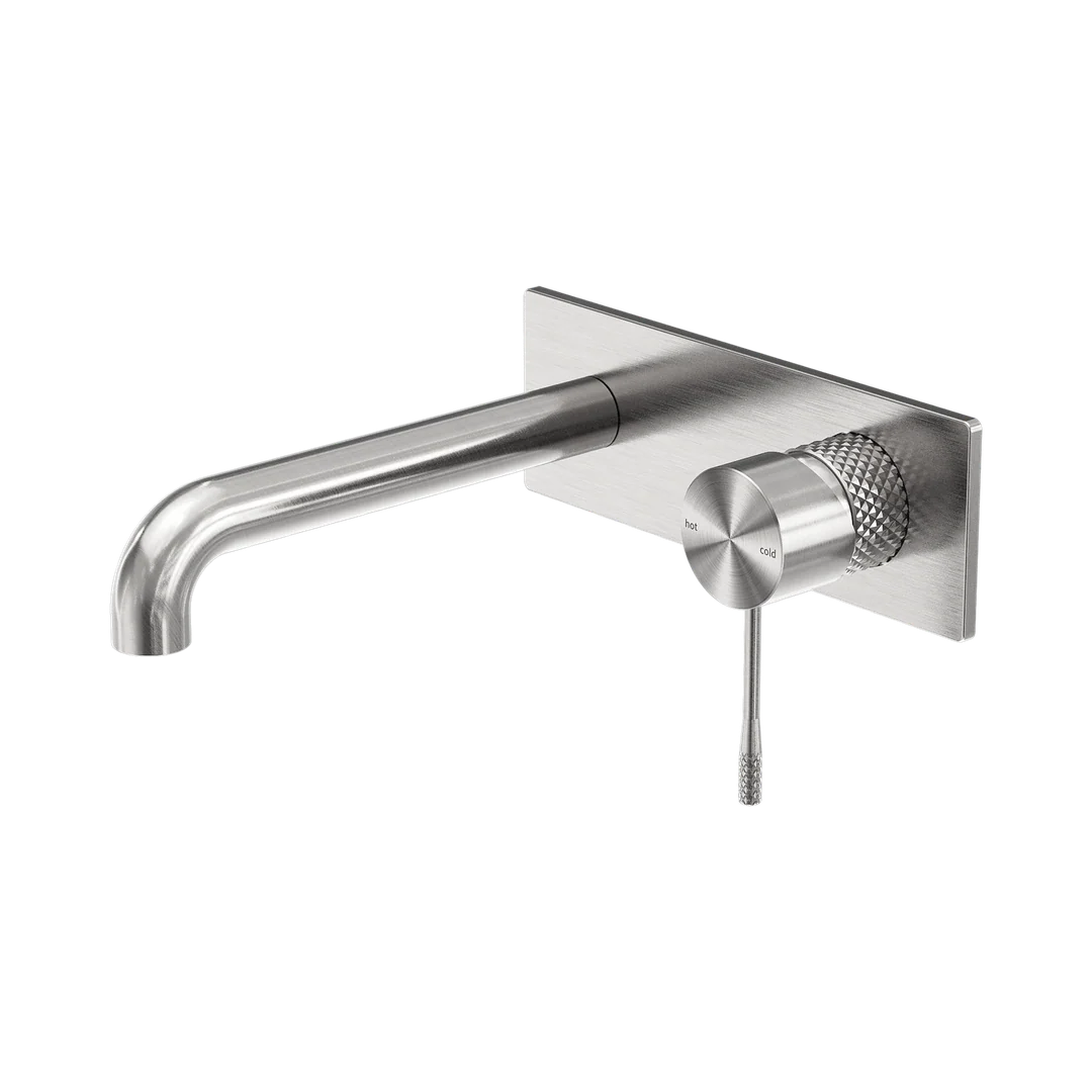Nero Opal Wall Basin/Bath Mixer 120Mm Brushed Nickel