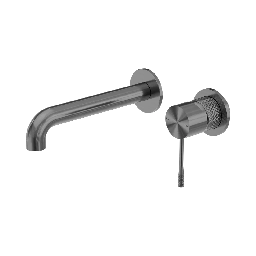 Nero Opal Wall Basin/Bath Mixer Separate Back Plate 120Mm Graphite
