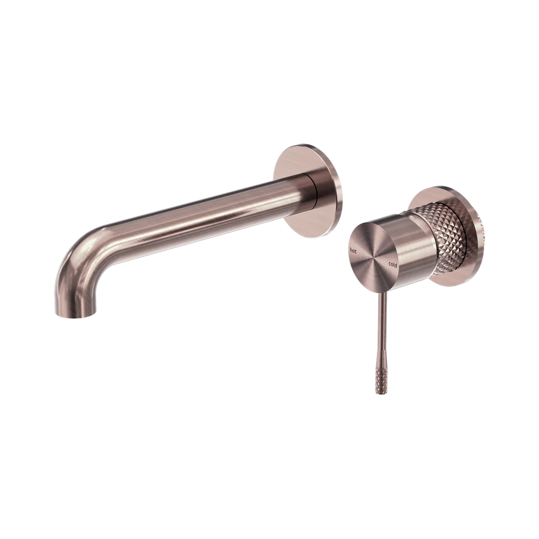 Nero Opal Wall Basin/Bath Mixer Separate Back Plate 230Mm Brushed Bronze