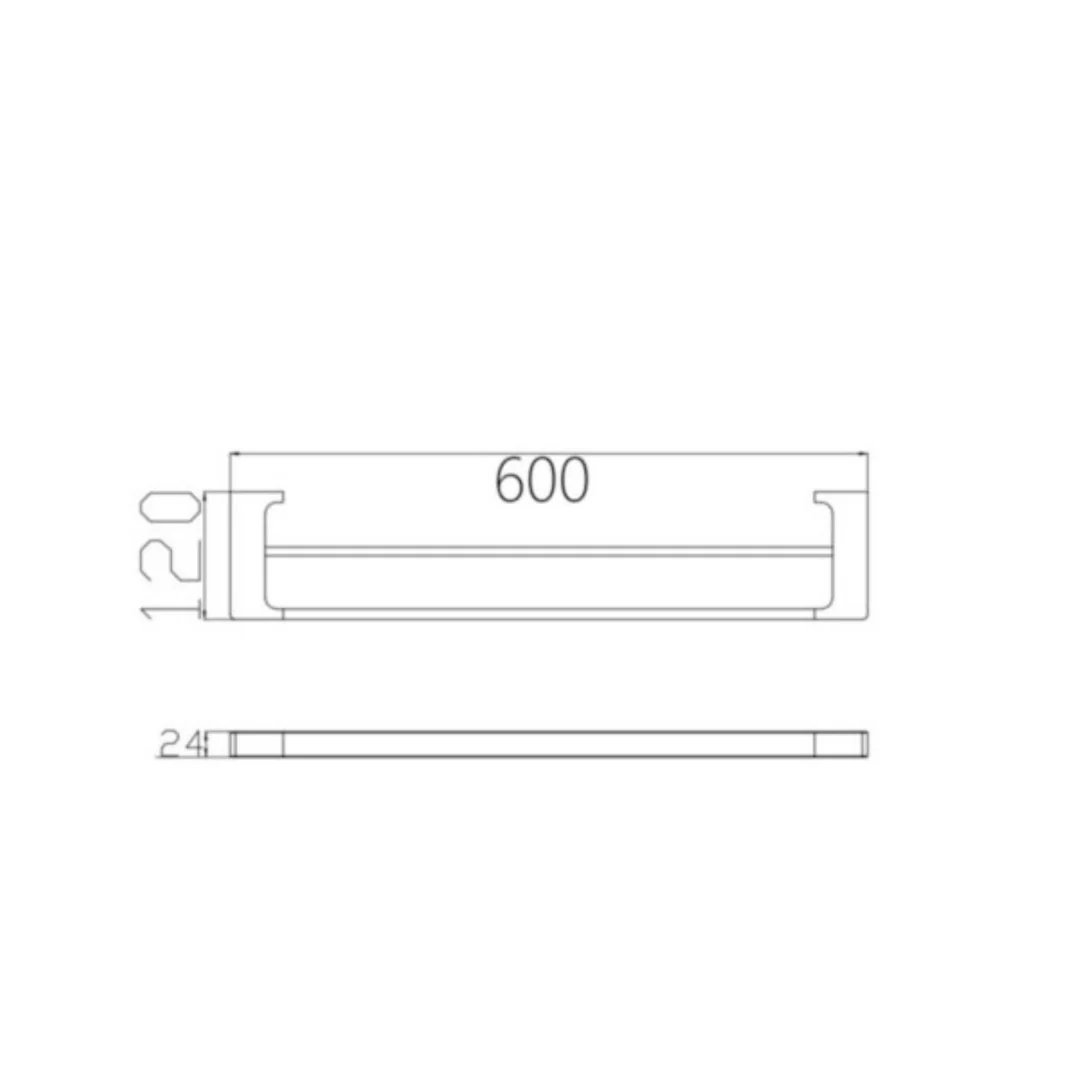 Nero Pearl/Vitra Double Towel Rail 600mm - Chrome - Image 3
