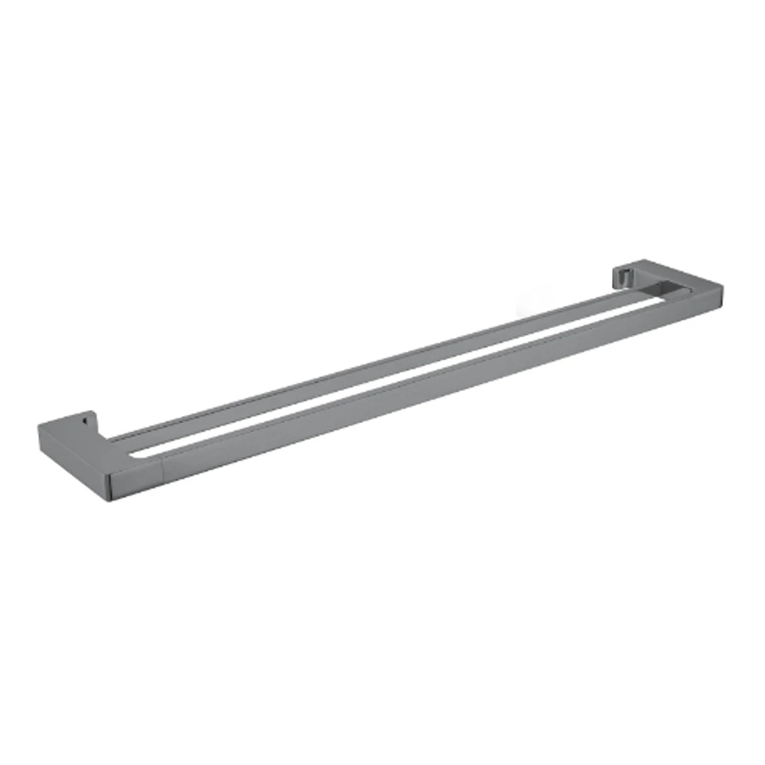 Nero Pearl/Vitra Double Towel Rail 600mm - Gun Metal Grey - Image 2