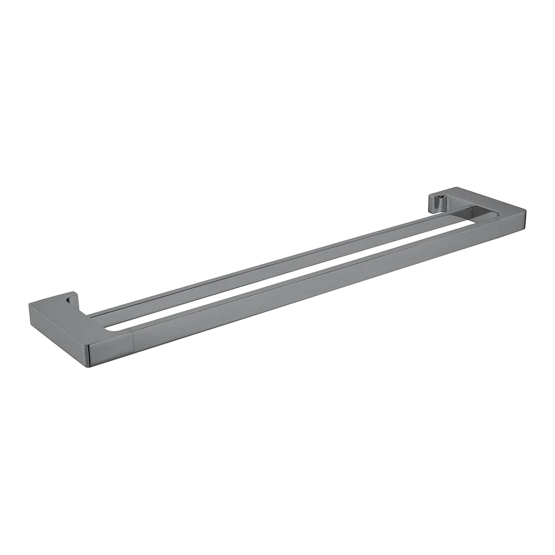 Nero Pearl/Vitra Double Towel Rail 600mm - Gun Metal Grey - Image 3