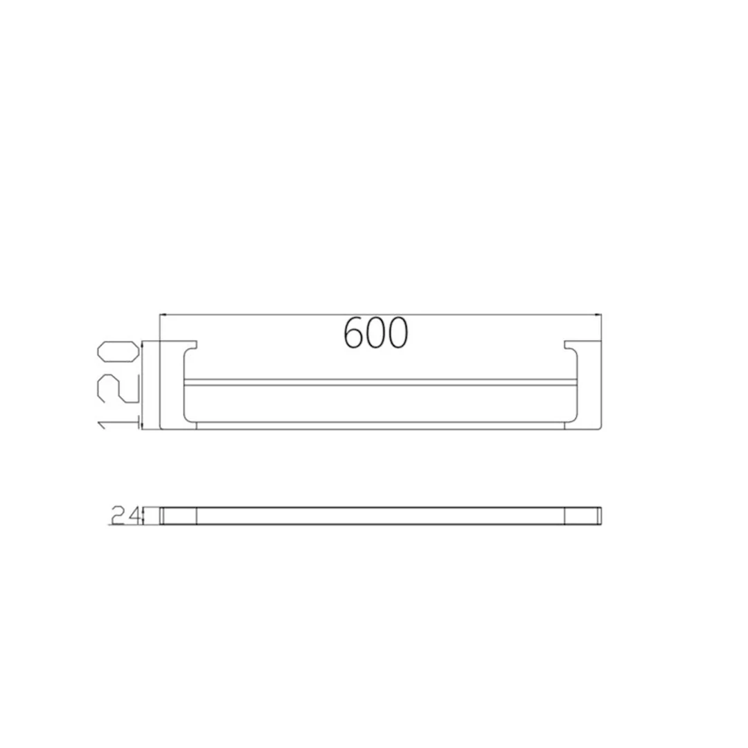 Nero Pearl/Vitra Double Towel Rail 600mm - Gun Metal Grey - Image 4