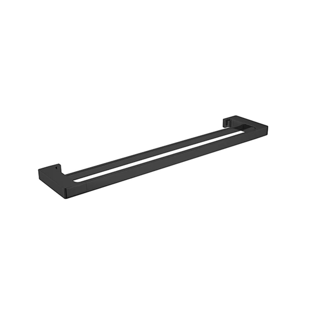 Nero Pearl/Vitra Double Towel Rail 600mm - Matt Black - Image 2
