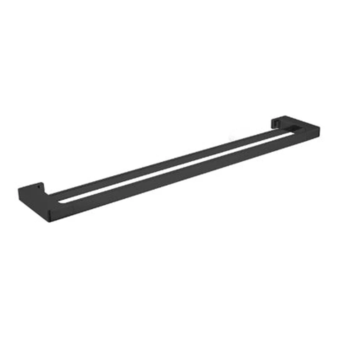 Nero Pearl/Vitra Double Towel Rail 800mm - Matt Black - Image 2