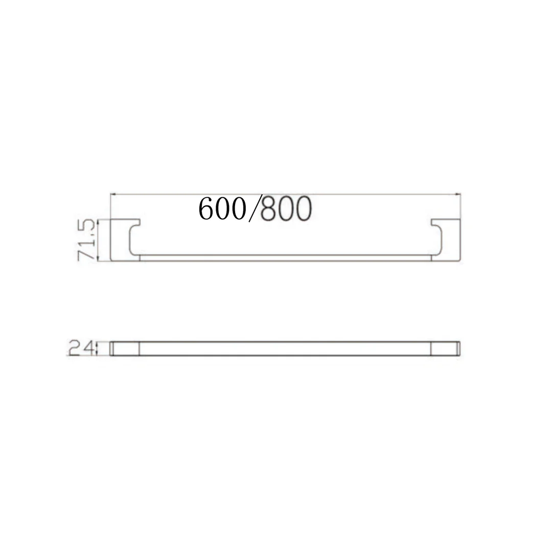 Nero Pearl/Vitra Single Towel Rail 600mm - Gun Metal Grey - Image 3
