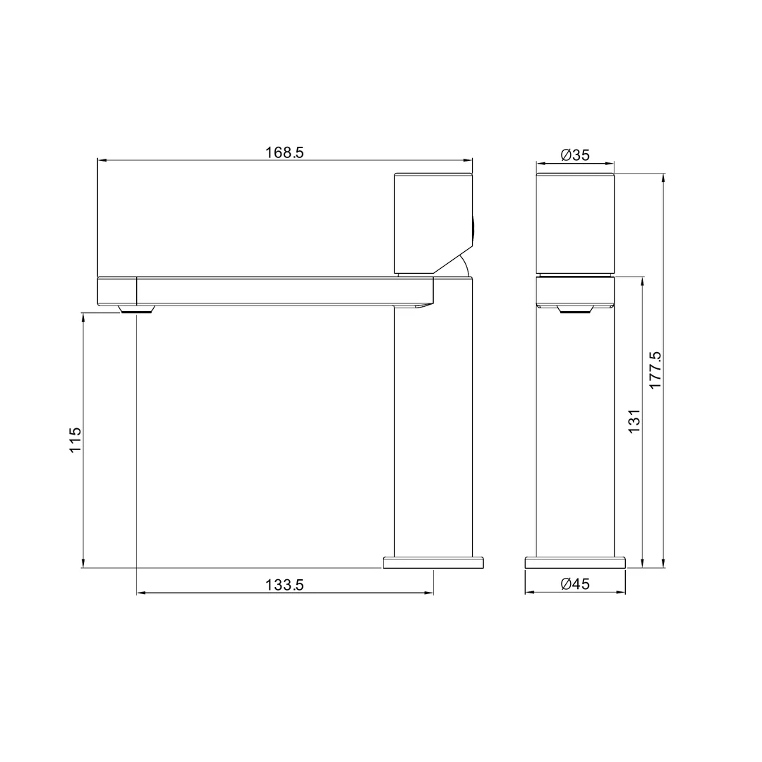 Nero Pure Ss316L Basin Mixer Brushed Nickel - Image 2