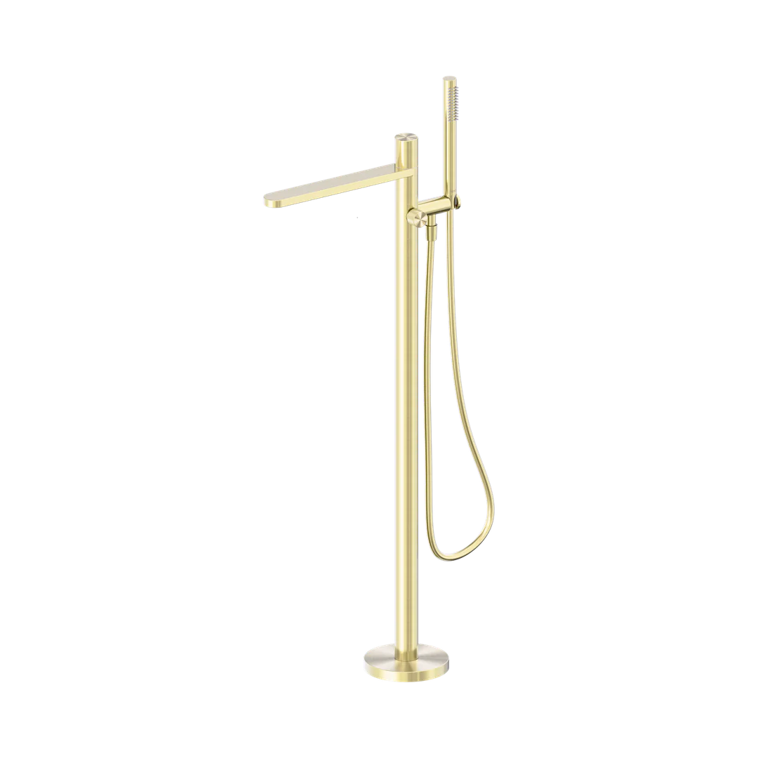 Nero Pure Ss316L Progressive Freestanding Bath Mixer Brushed Gold