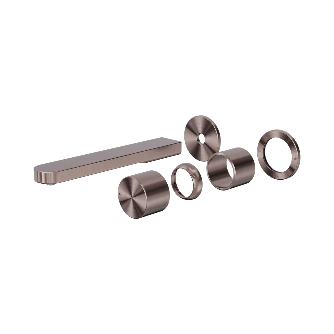 Nero Pure Ss316L Progressive Wall Basin/Bath Mixer Back Plate Trim Kits Only Brushed Bronze