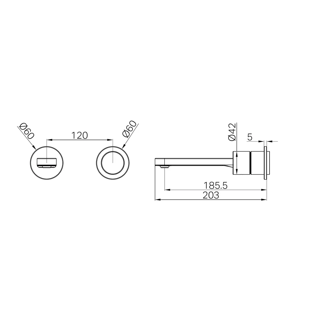 Nero Pure Ss316L Progressive Wall Basin/Bath Mixer Back Plate Trim Kits Only Brushed Nickel - Image 2