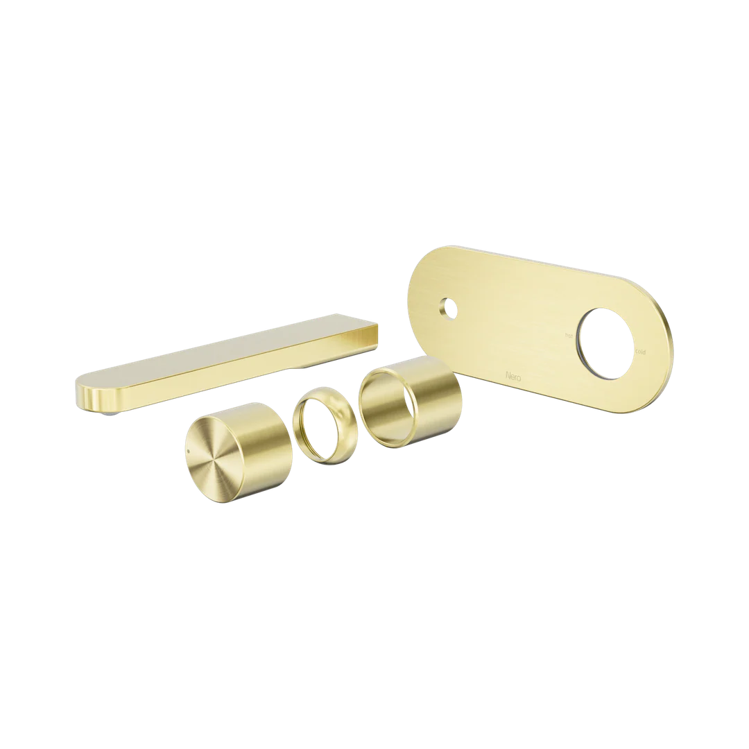 Nero Pure Ss316L Progressive Wall Basin/Bath Mixer Trim Kits Only Brushed Gold