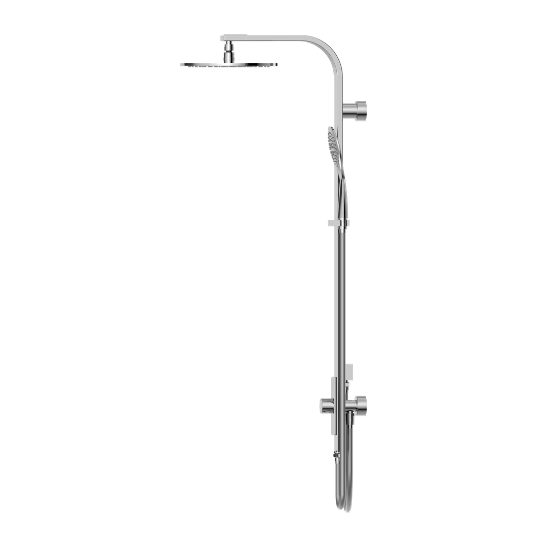 Nero Rain Round Shower Set Double Hose - Chrome - Image 5