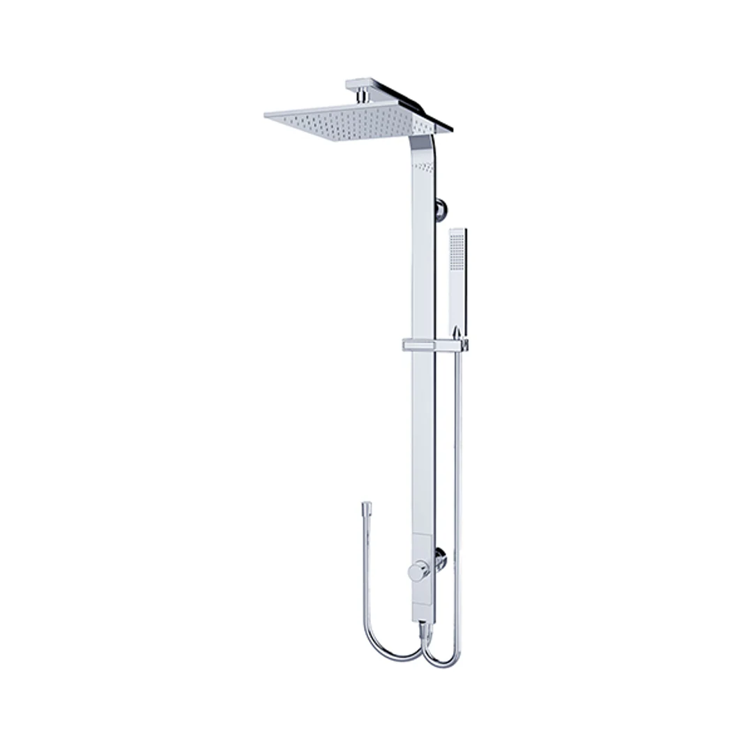 Nero Rain Square Shower Set Double Hose - Chrome - Image 2