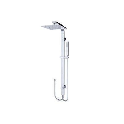 Nero Rain Square Shower Set Double Hose - Chrome - Image 8