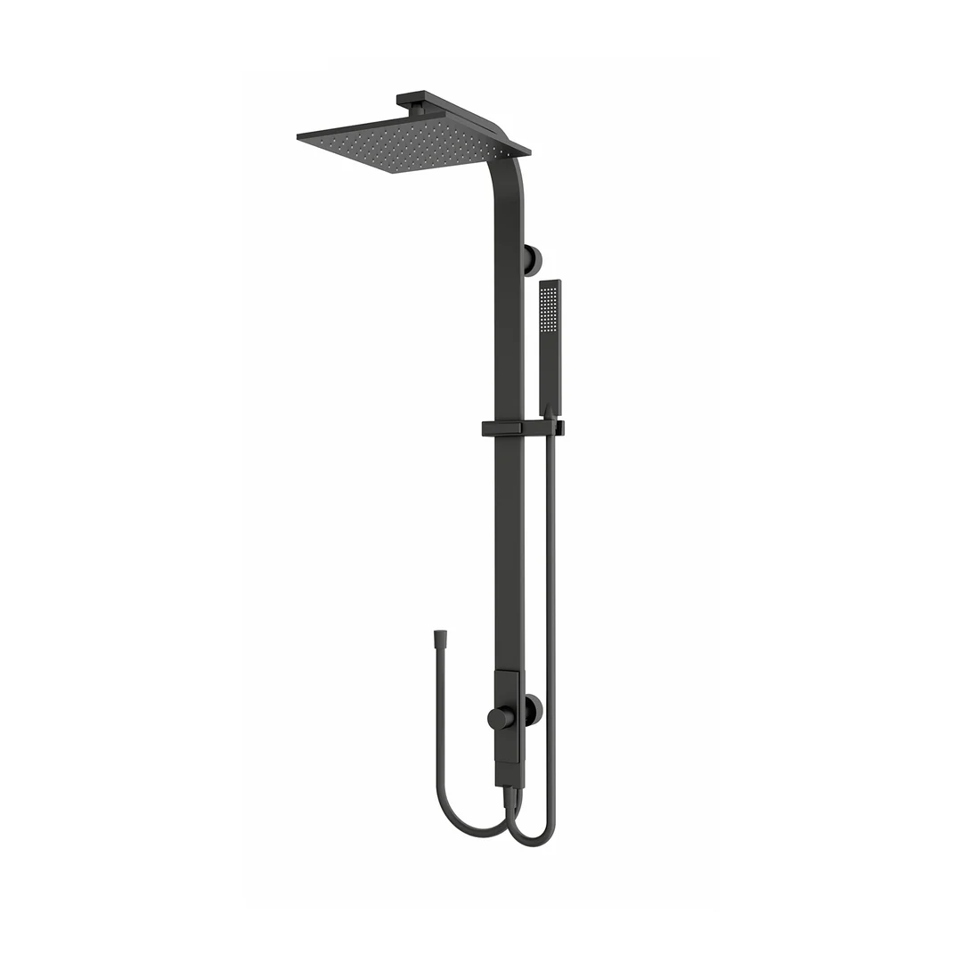 Nero Rain Square Shower Set Double Hose - Matt Black - Image 4