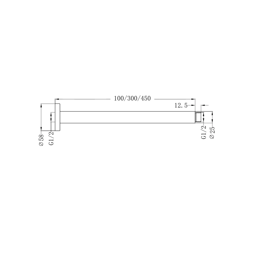 Nero Round Ceiling Arm 300Mm Length Graphite - Image 2