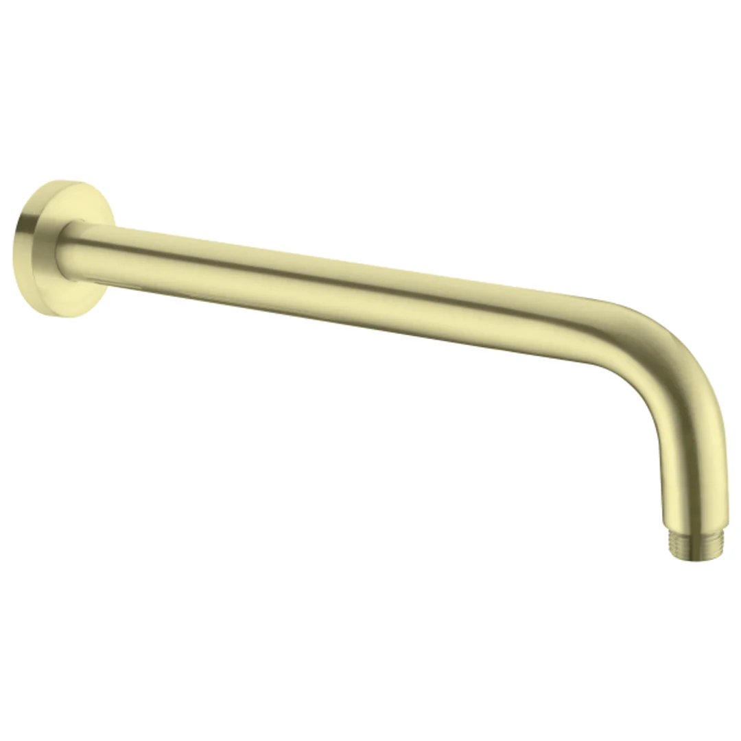 Nero Round Wall Shower Arm 350mm Brushed Gold - Image 2