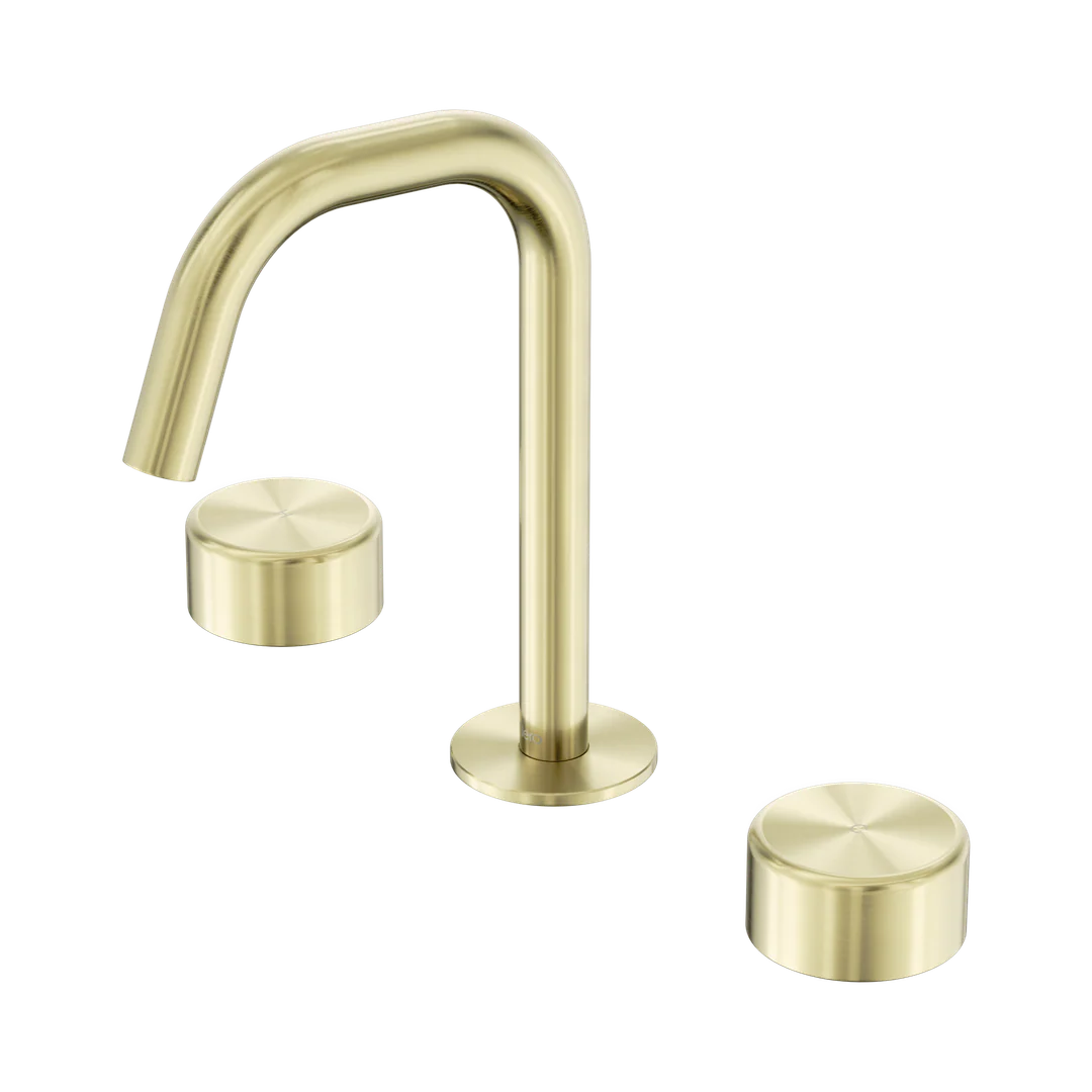 Nero Serenity Basin Set Edge Spout With Metal Handle Brushed Gold