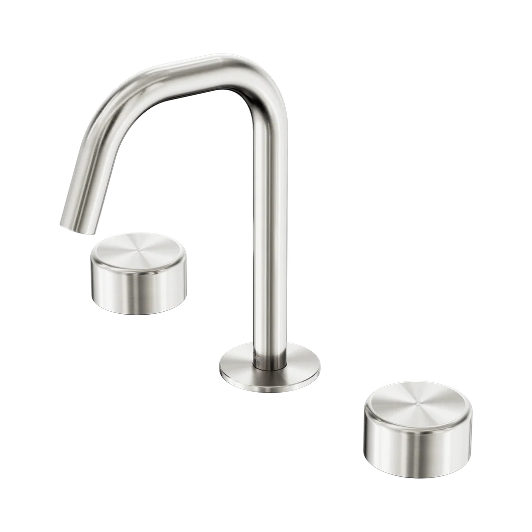 Nero Serenity Basin Set Edge Spout With Metal Handle Brushed Nickel