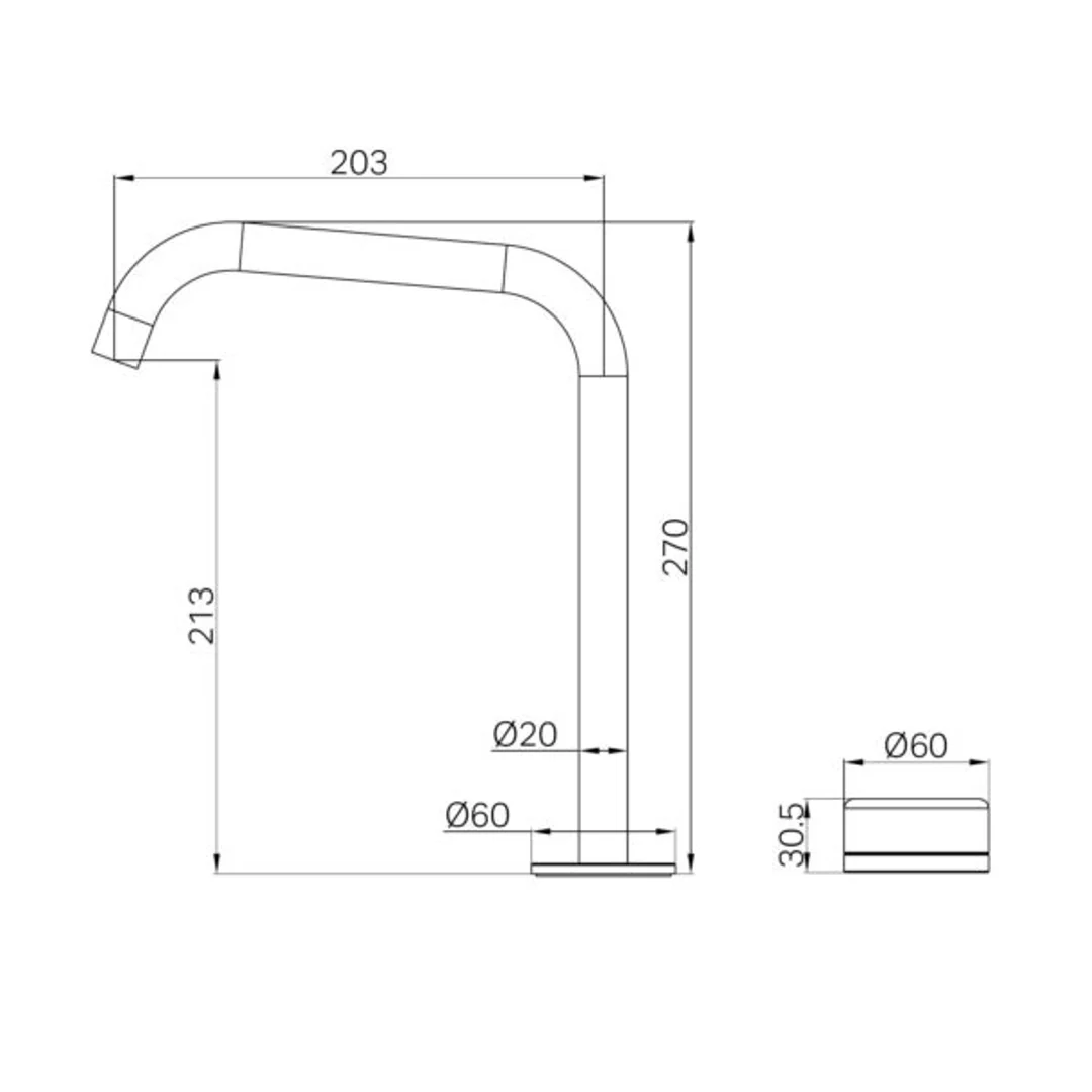 Nero Serenity Progressive Bath/Kitchen Mixer Edge Spout With Arabescato Corchia Handle Brushed Nickel - Image 2