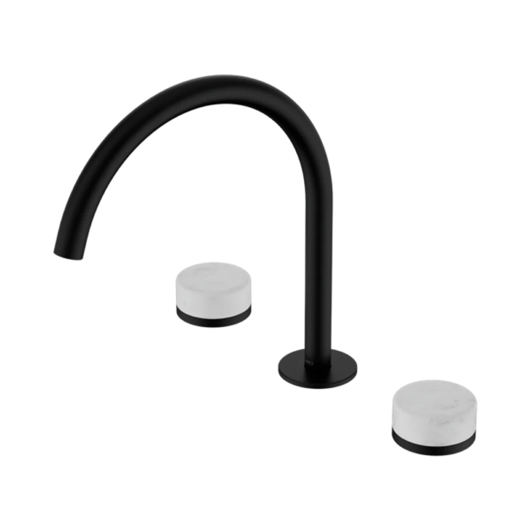 Nero Serenity Bath/Kitchen Set Arc Spout With Carrara Handle Matte Black