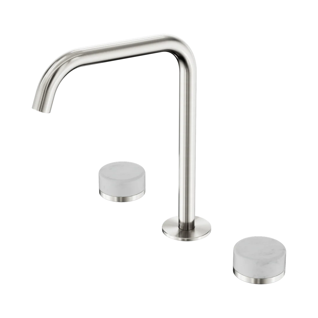 Nero Serenity Bath/Kitchen Set Edge Spout With Carrara Handle Brushed Nickel
