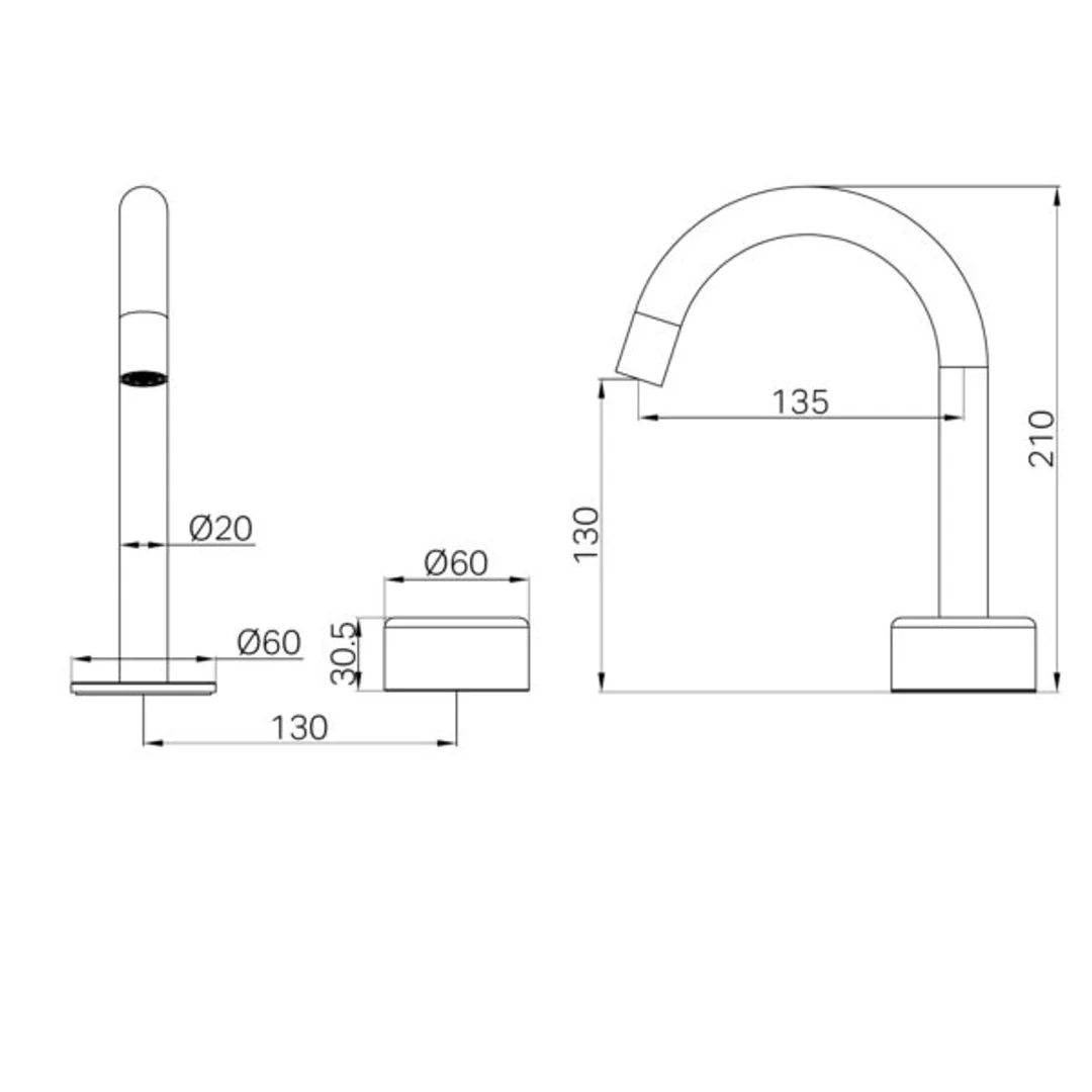 Nero Serenity Progressive Basin Mixer Arc Spout With Metal Handle Chrome - Image 2
