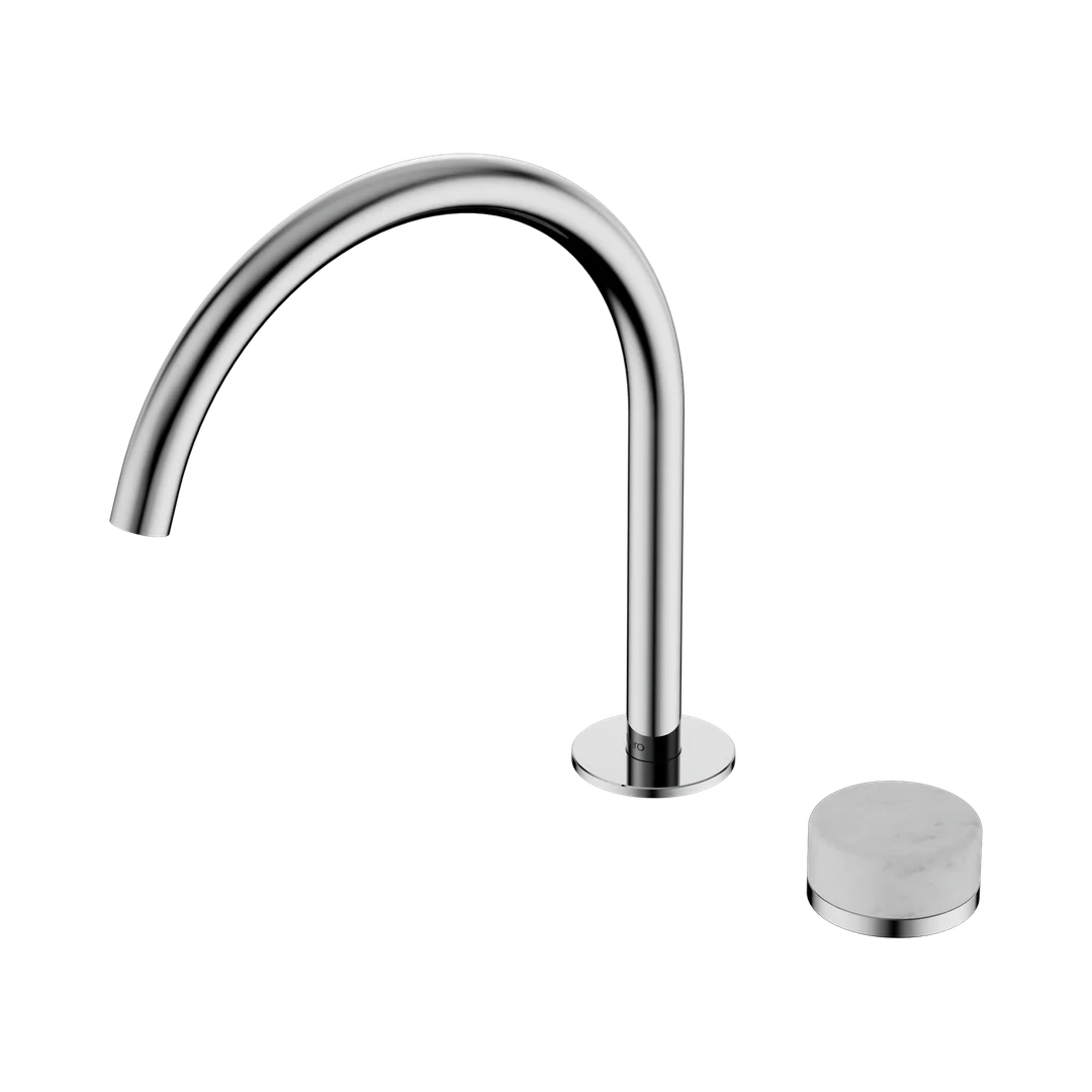 Nero Serenity Progressive Bath/Kitchen Mixer Arc Spout With Carrara Handle Chrome