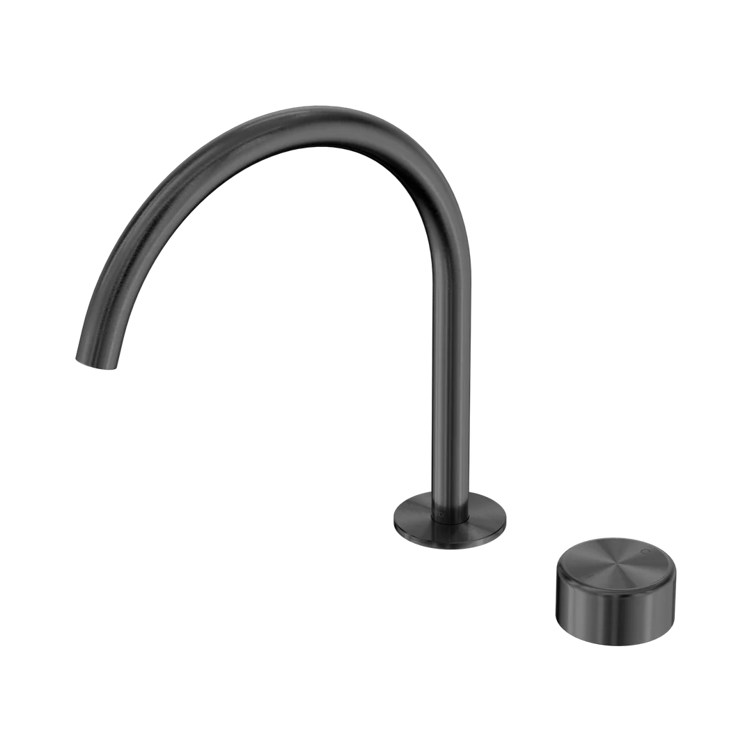 Nero Serenity Progressive Bath/Kitchen Mixer Arc Spout With Metal Handle Gun Metal