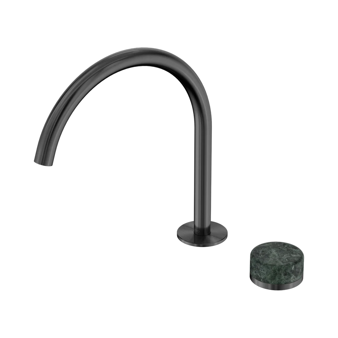 Nero Serenity Progressive Bath/Kitchen Mixer Arc Spout With Verde Alpi Handle Gun Metal