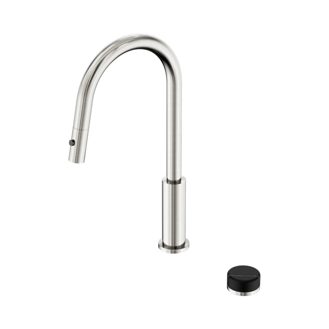 Nero Serenity Progressive Pull Out Kitchen Set With Marquina Black Handle Brushed Nickel