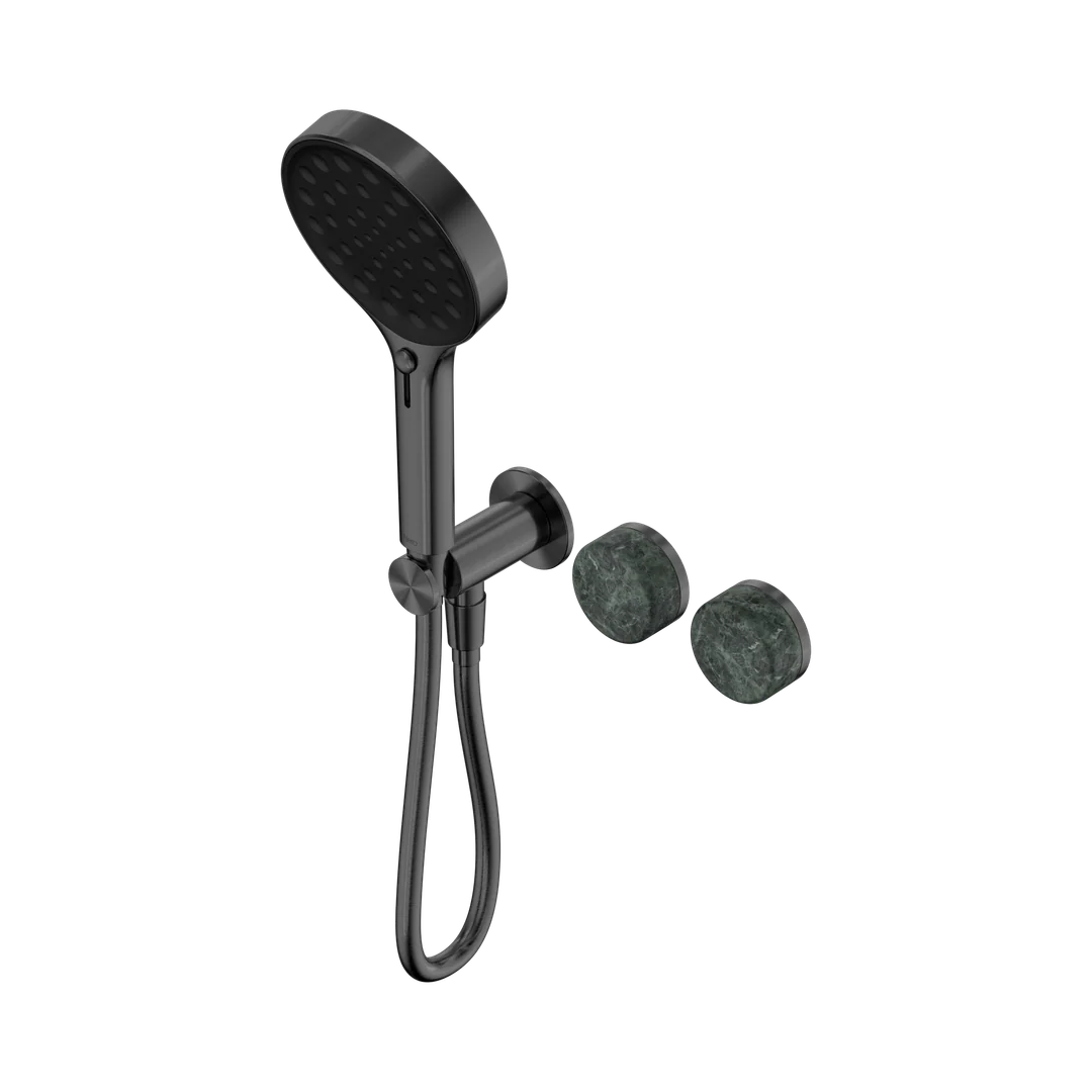 Nero Serenity Progressive Shower System With Verde Alpi Handle & Serenity Hand Shower Gun Metal