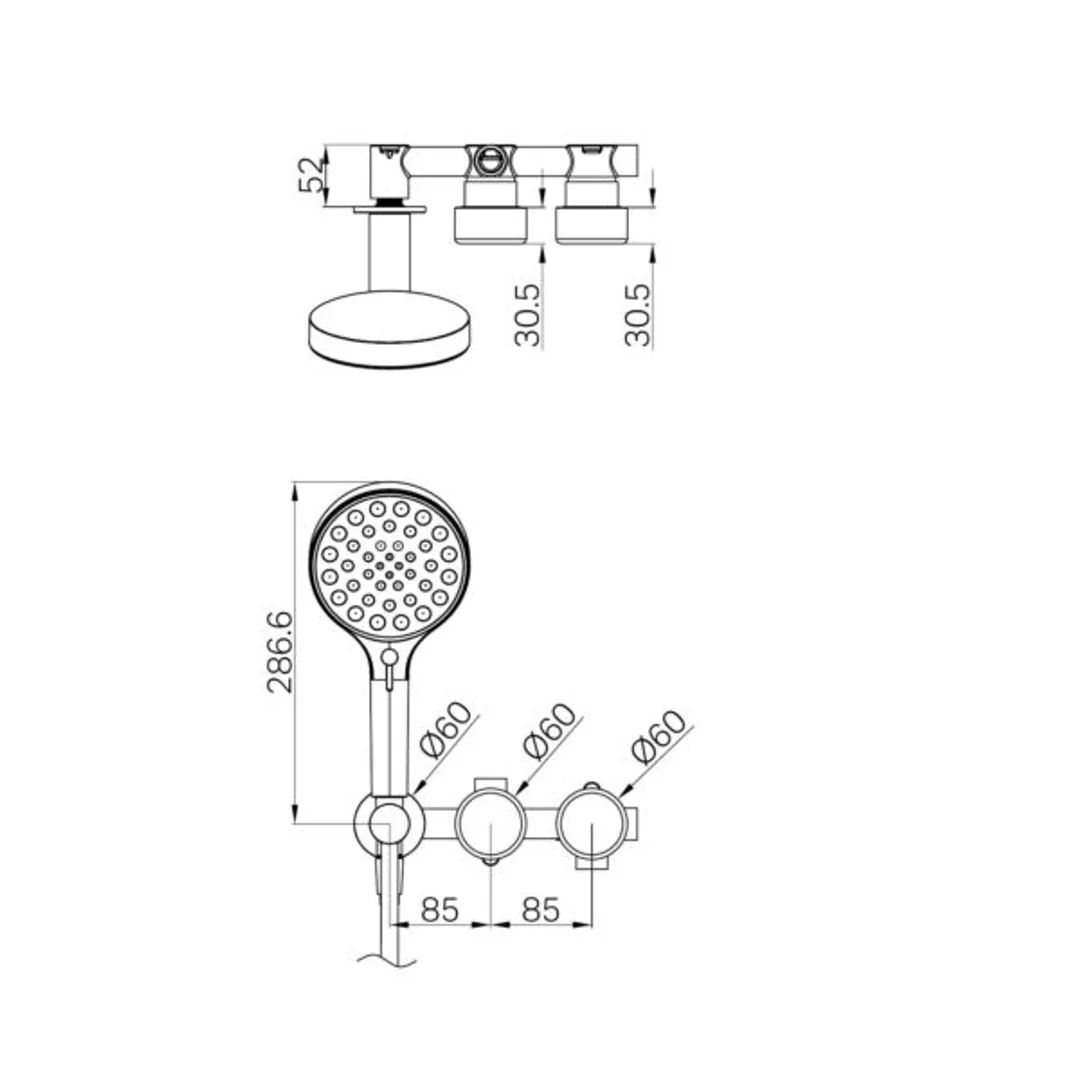 Nero Serenity Progressive Shower System With Metal Handle & Serenity Hand Shower Matte Black - Image 2