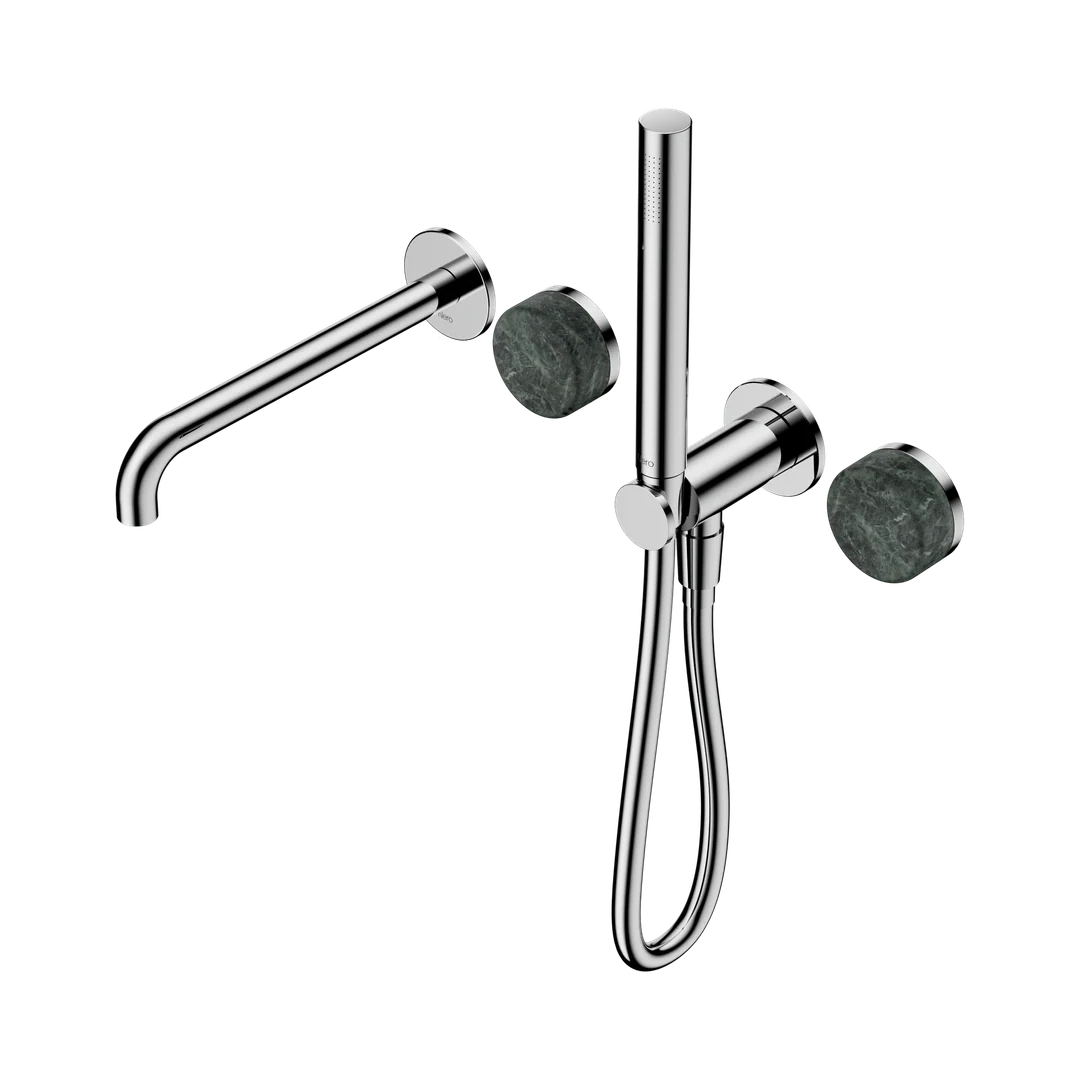 Nero Serenity Progressive Shower System With Spout With Verde Alpi Handle & Slim Shower Chrome