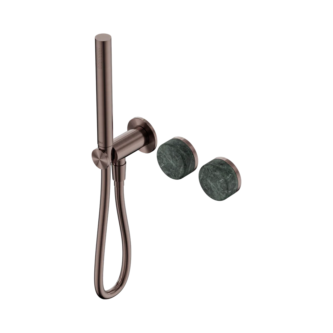 Nero Serenity Progressive Shower System With Verde Alpi Handle & Slim Shower Brushed Bronze
