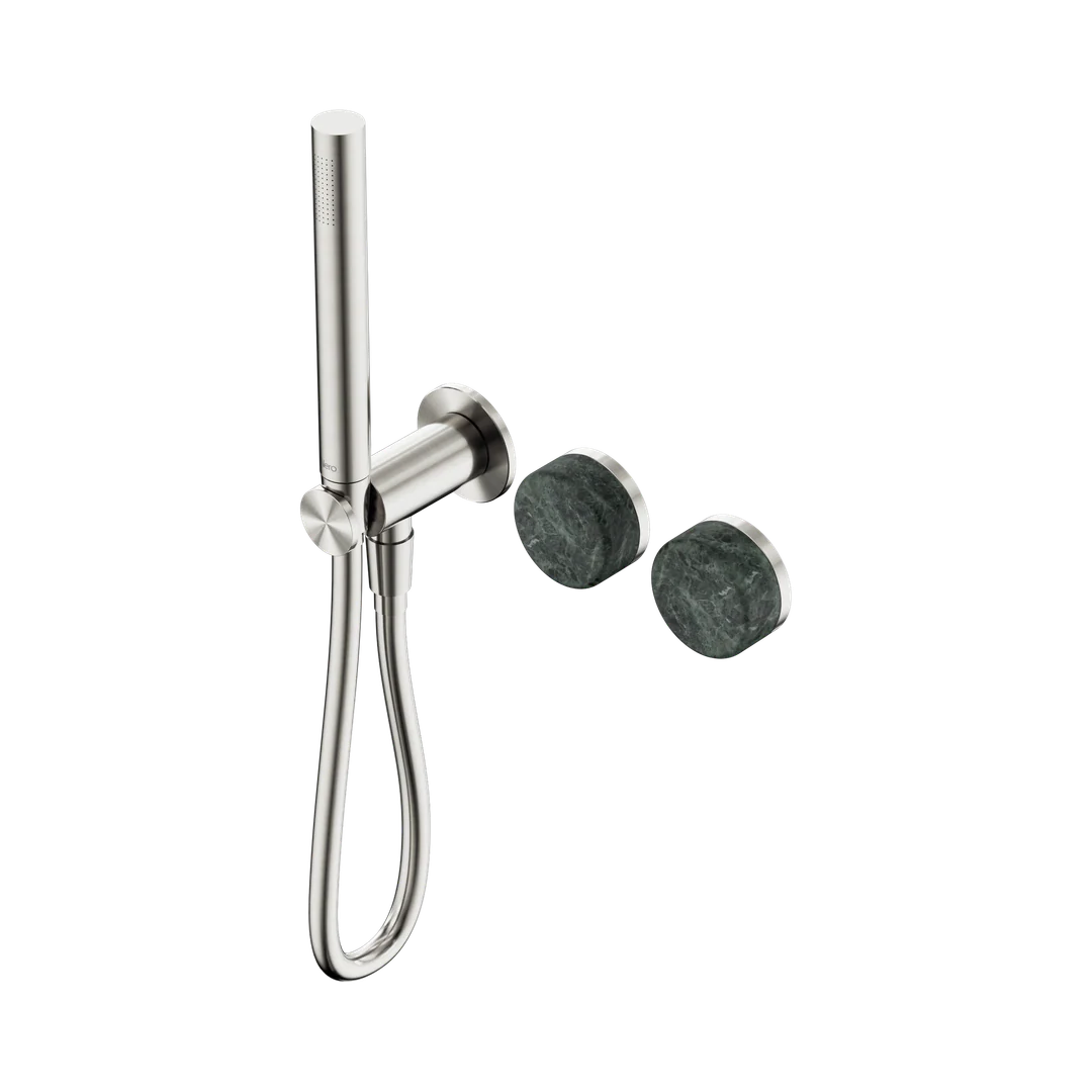 Nero Serenity Progressive Shower System With Verde Alpi Handle & Slim Shower Brushed Nickel