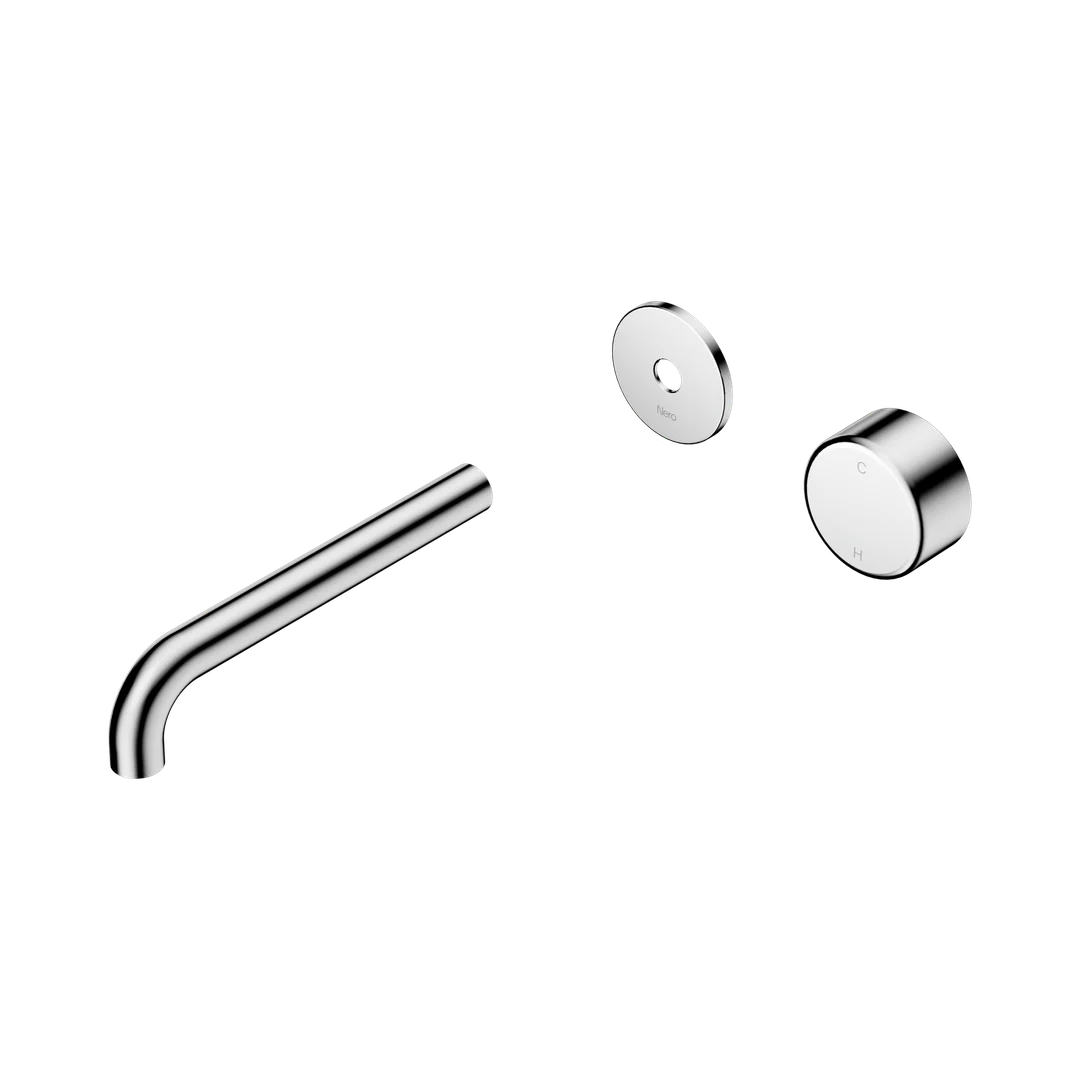 Nero Serenity Progressive Wall Basin Mixer 185Mm Spout With Metal Handle Trim Kit Only Chrome